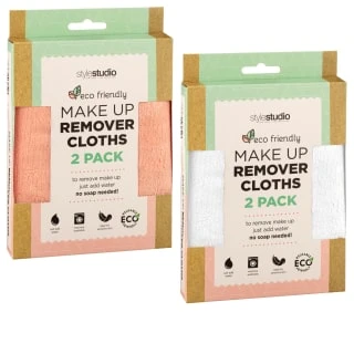 B&M Style Studio Make-Up Remover Cloths 2pk - Pink 2 B&M Style Studio Make-Up Remover Cloths 2pk - Pink - Image 2