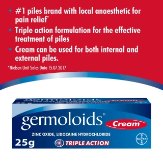 B&M Germoloids Triple Action Cream 25g 2 B&M Germoloids Triple Action Cream 25g - Image 2