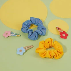 Ella Style Scrunchies 2pk - Blue & Gold -Care Product Store 385596 ella style hair accessories 2