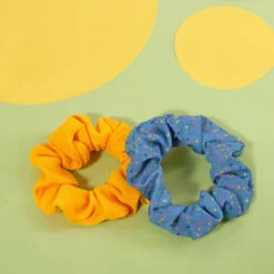 Ella Style Scrunchies 2pk - Blue & Gold -Care Product Store 385596 ella style hair accessories 2pk scrunchies 2