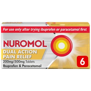 Nuromol Dual Action Pain Relief 200mg/500mg Tablets 6pk 1 Nuromol Dual Action Pain Relief 200mg/500mg Tablets 6pk